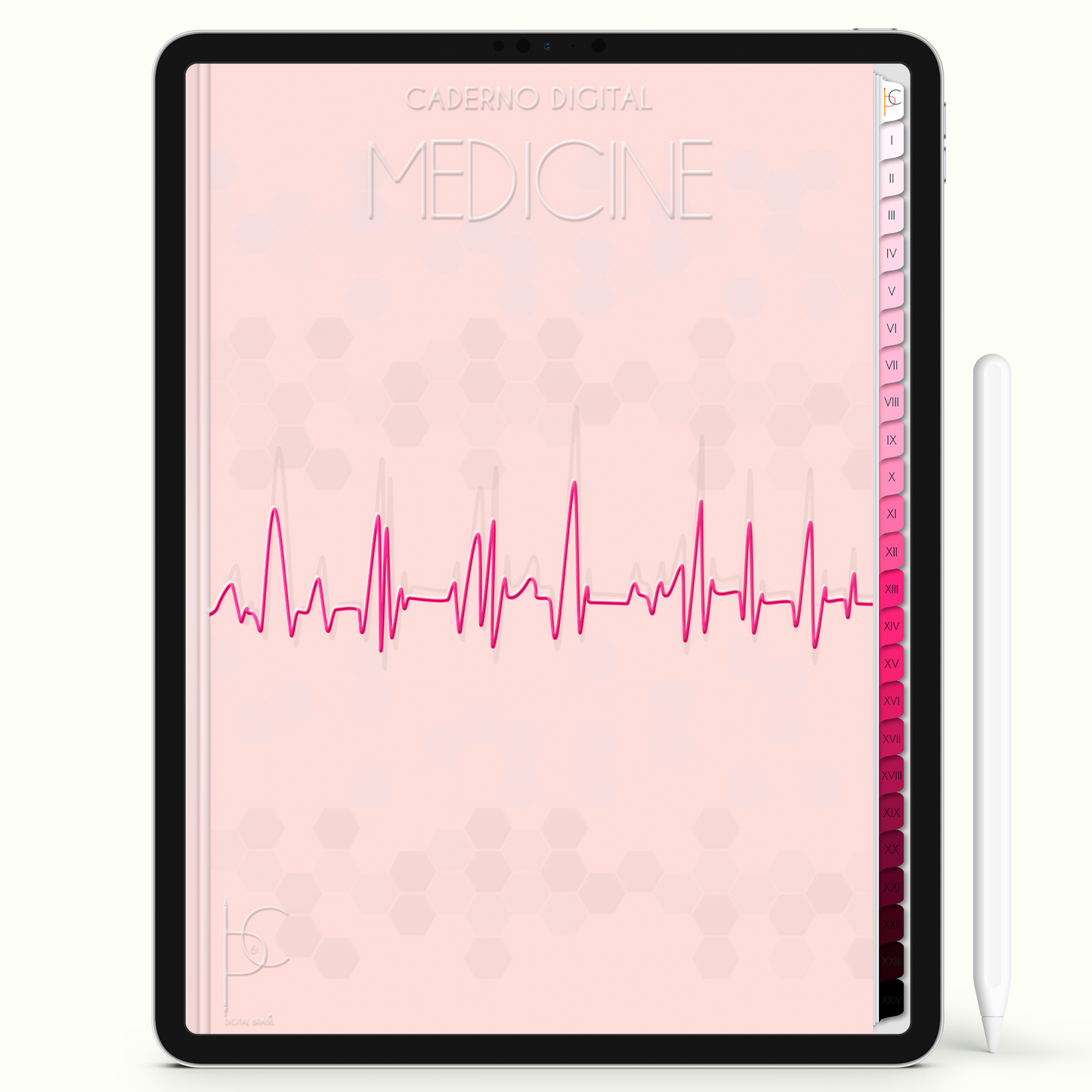 Caderno Digital Blush Medicina Salva Vidas 24 Matérias • iPad e Tablet Android • Download instantâneo • Sustentável