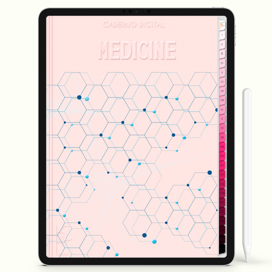 Caderno Digital Blush Anotações de Medicina 24 Matérias • iPad e Tablet Android • Download instantâneo • Sustentável