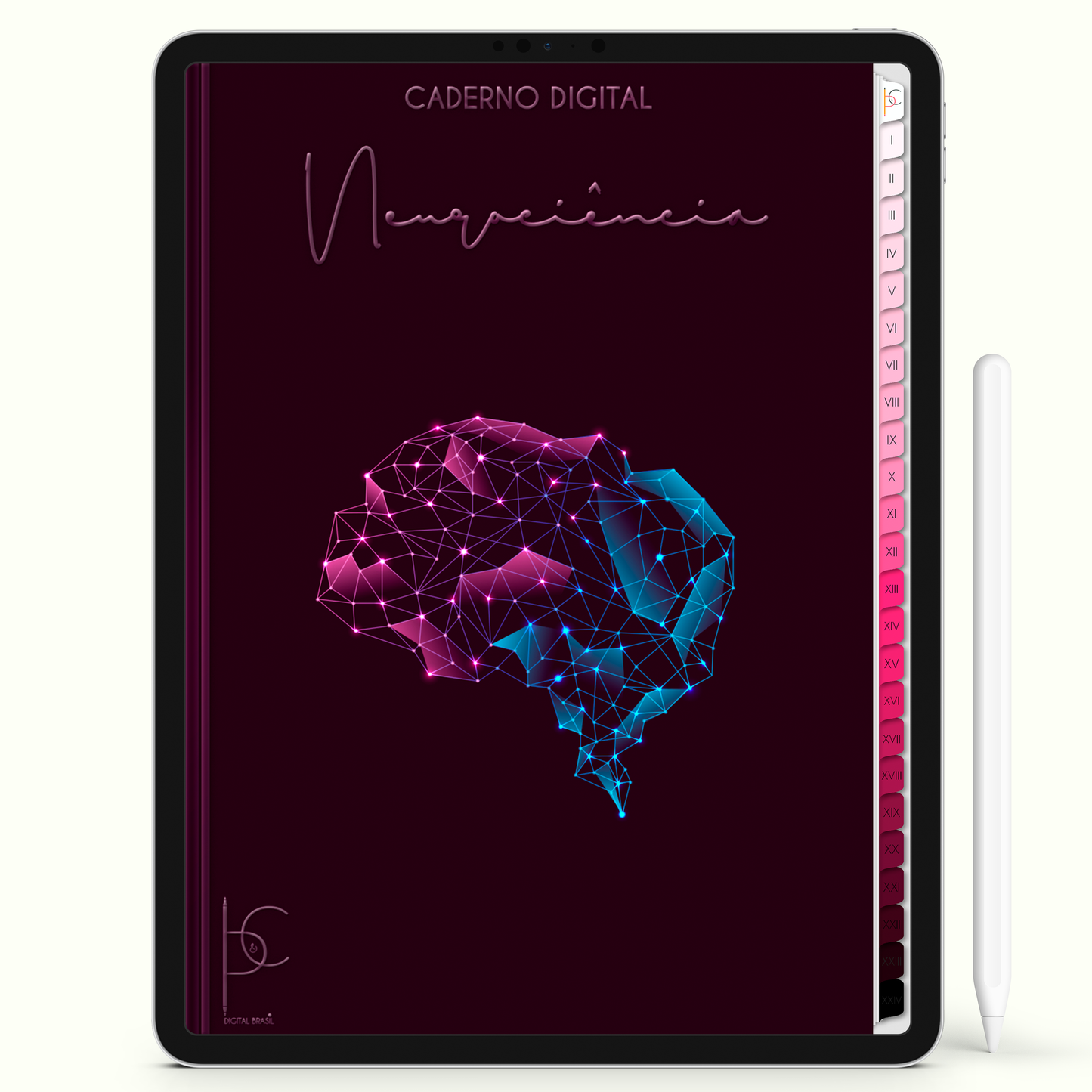 Caderno Digital Blush Neurociências Blush 24 Matérias • iPad Tablet Android • Download instantâneo • Sustentável