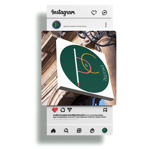 Nossa marca digital iniciou no Instagram da Cadernos & Planner Digital Brasil Produto Digital e Sustentável