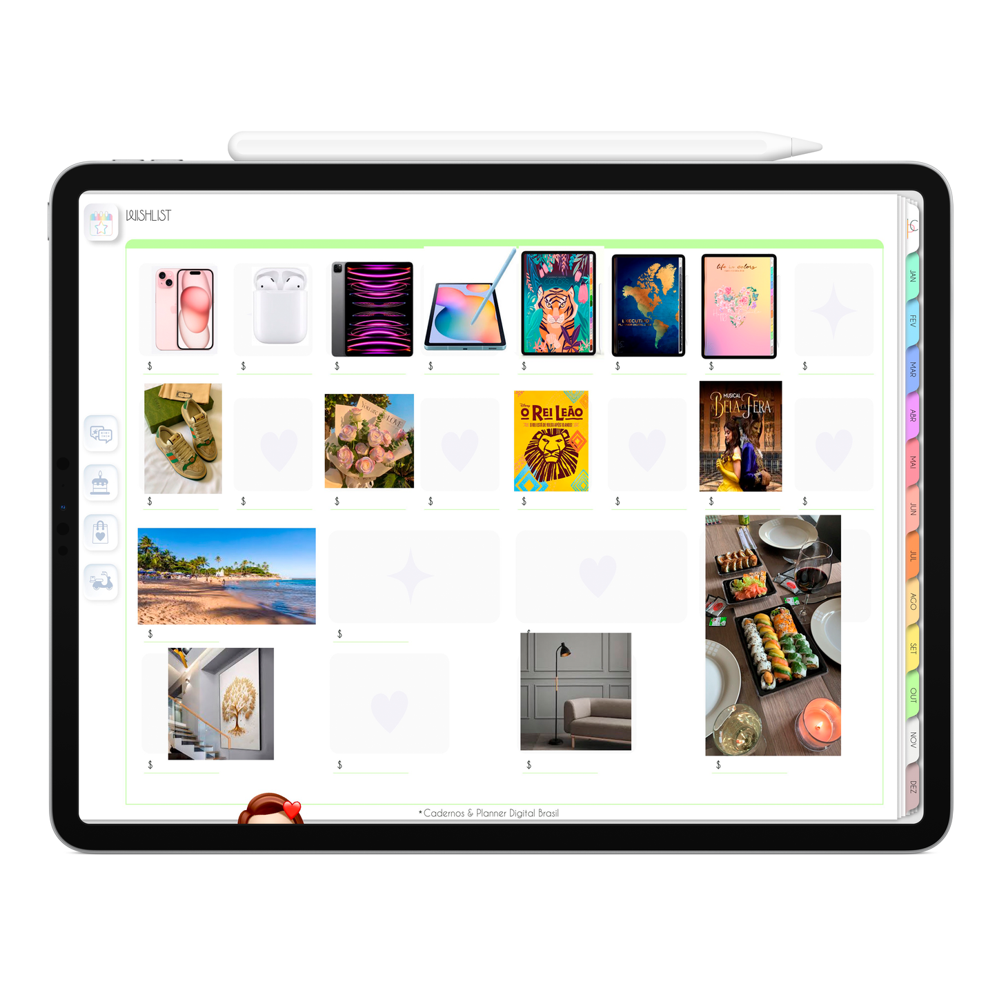 Planner Digital Horizontal Life In Colors 2024 Love Baby • Para iPad e Tablet Android • Download Instantâneo • Sustentável