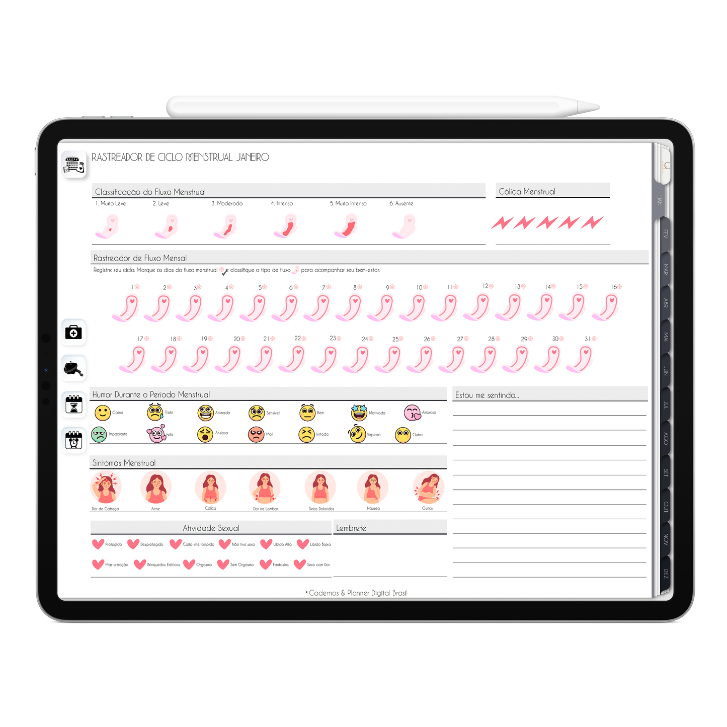 Planner Digital 2025 Horizontal Executivo Tudo Novo pt-BR • Para iPad e Tablet Android • Download Imediato