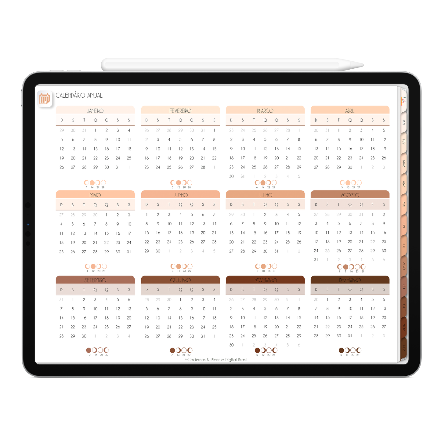 Planner Digital 2025 Horizontal Minimal Universe Sintonia Estelar pt-BR • Para iPad e Tablet Android • Download Imediato