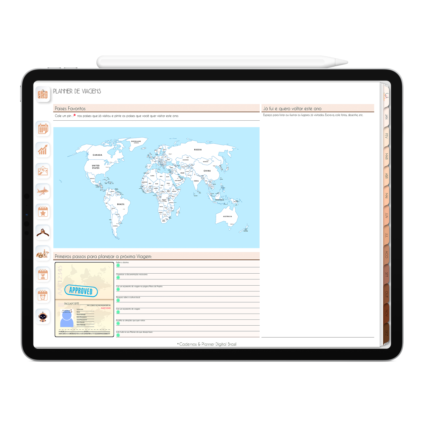 Planner Digital 2025 Horizontal Minimal Universe Sintonia Estelar pt-BR • Para iPad e Tablet Android • Download Imediato