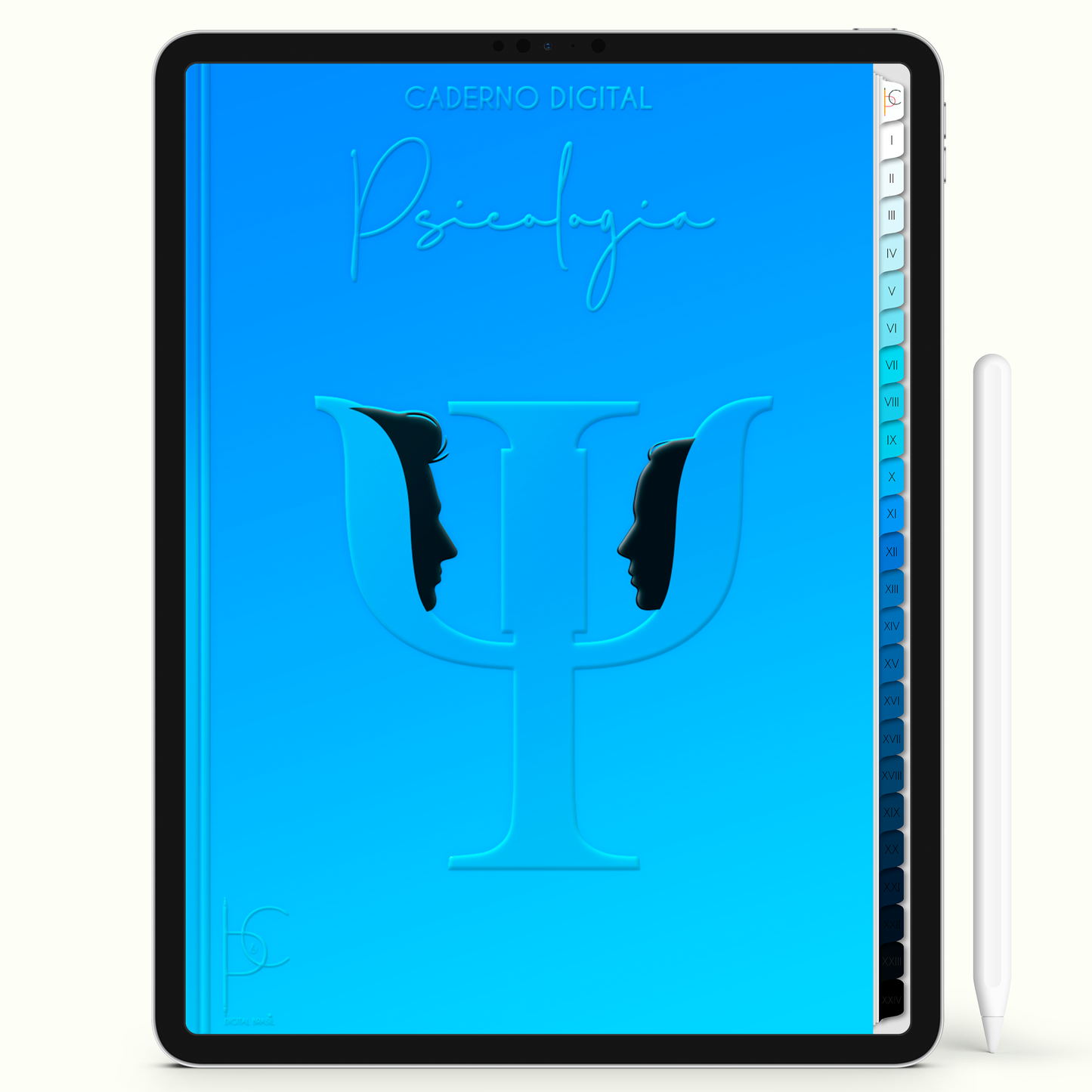 Caderno Digital 24 Matérias - Caderno Digital Psicologia, para ipad e tablet android. Cadernos & Planner Digital Brasil