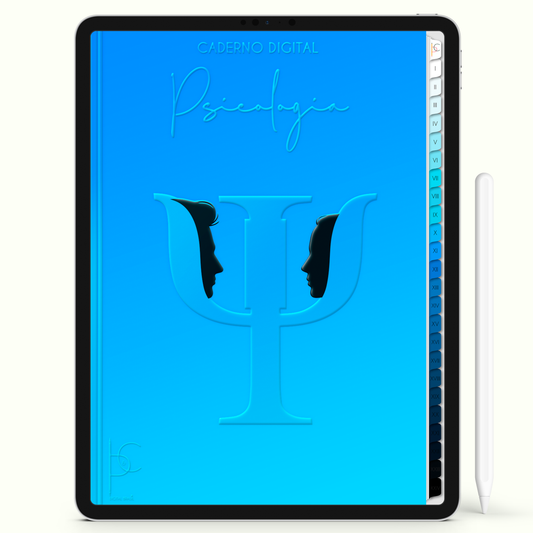 Caderno Digital 24 Matérias - Caderno Digital Psicologia, para ipad e tablet android. Cadernos & Planner Digital Brasil