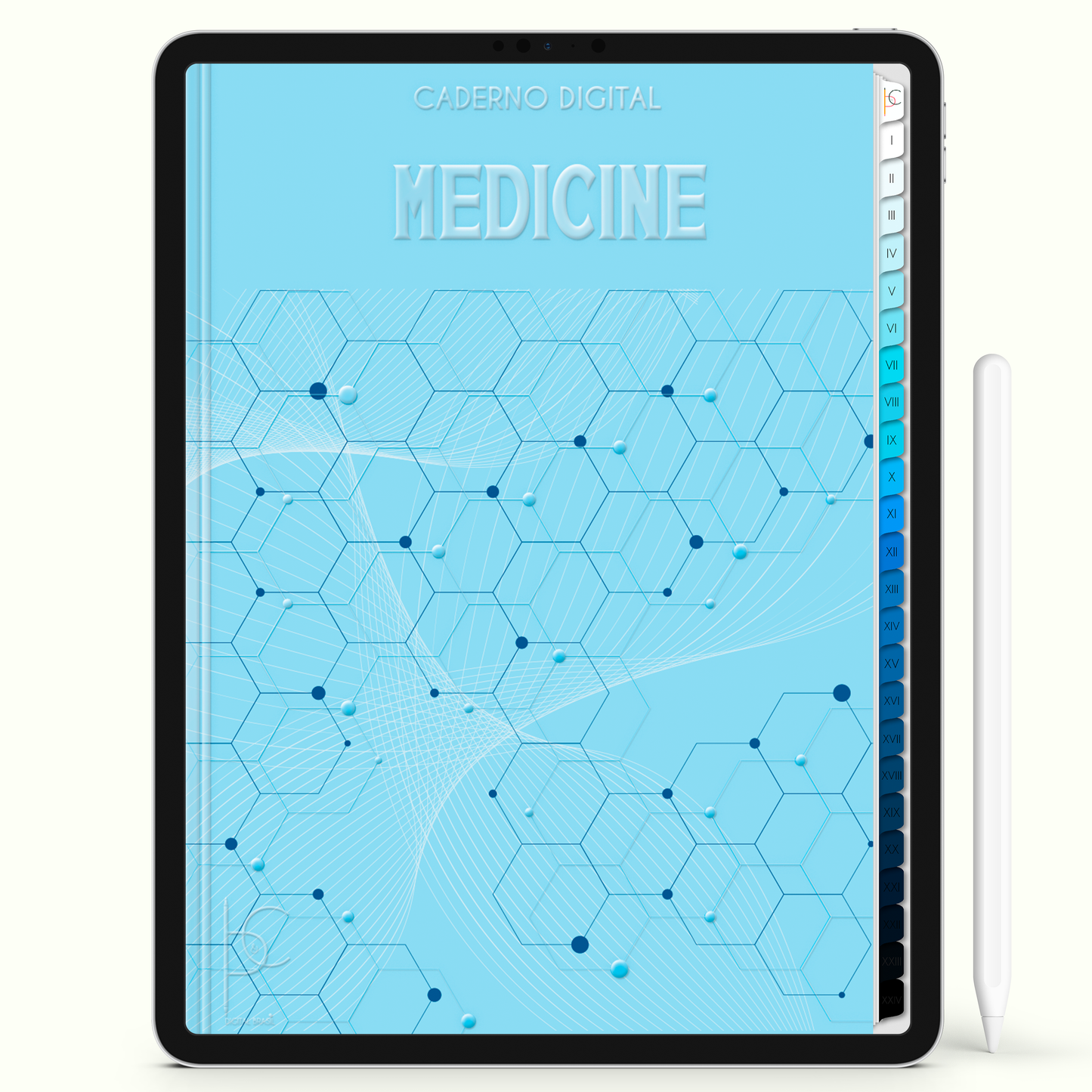 Caderno Digital 24 Matérias - Caderno Digital Medicina, para ipad e tablet android. Cadernos & Planner Digital Brasil