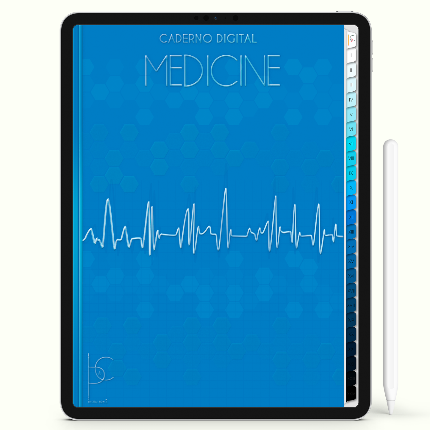 Caderno Digital 24 Matérias - Caderno Digital Medicina, para ipad e tablet android. Cadernos & Planner Digital Brasil