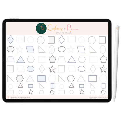 Kit Adesivos Stickers Digital para Mapa Mental Céu Noturno Diversas Formas Criativas • iPad Tablet • GoodNotes Noteshelf