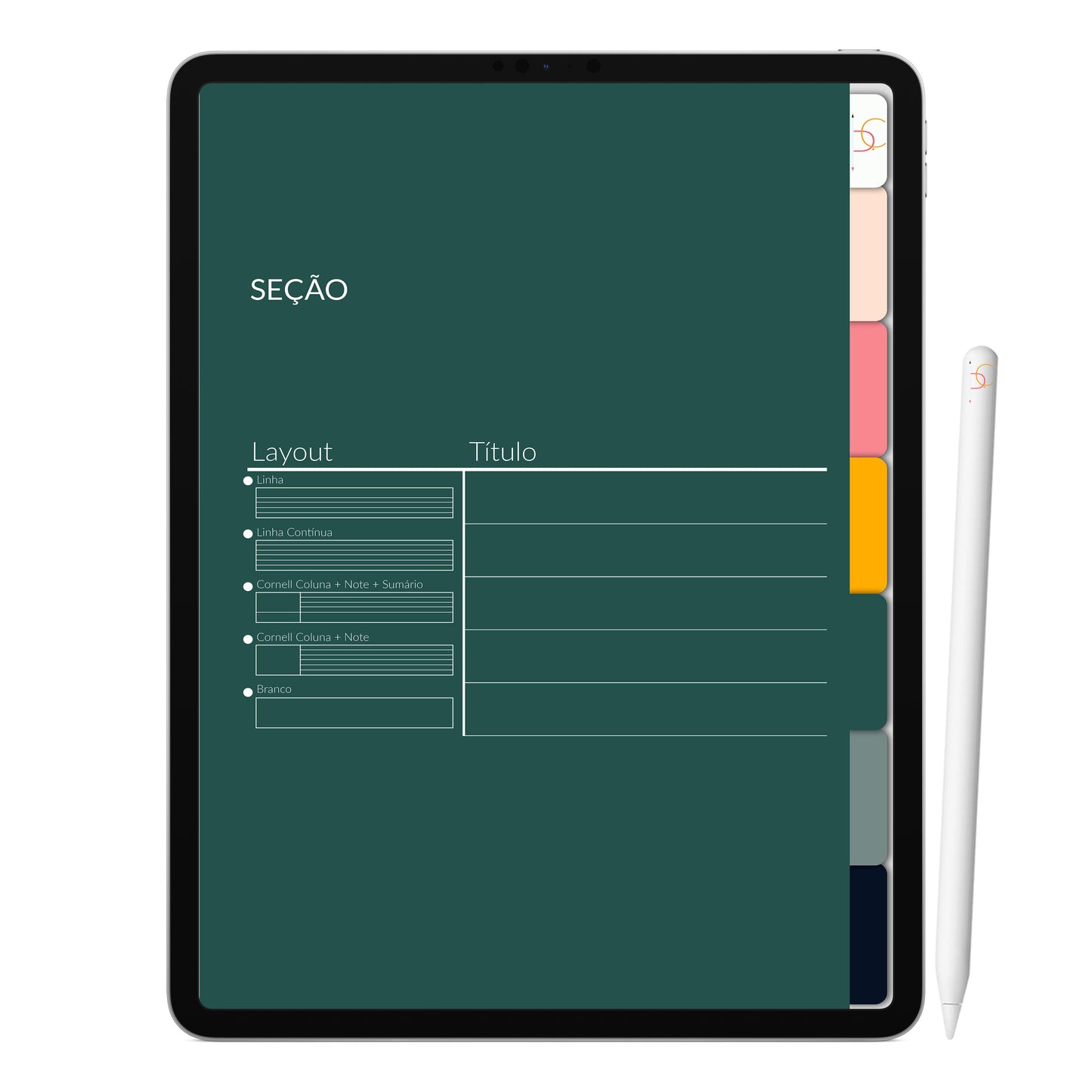 Caderno Digital Meia Noite ' 6 Matérias Divisórias • Study • iPad Tablet • GoodNotes Noteshelf • Download instantâneo