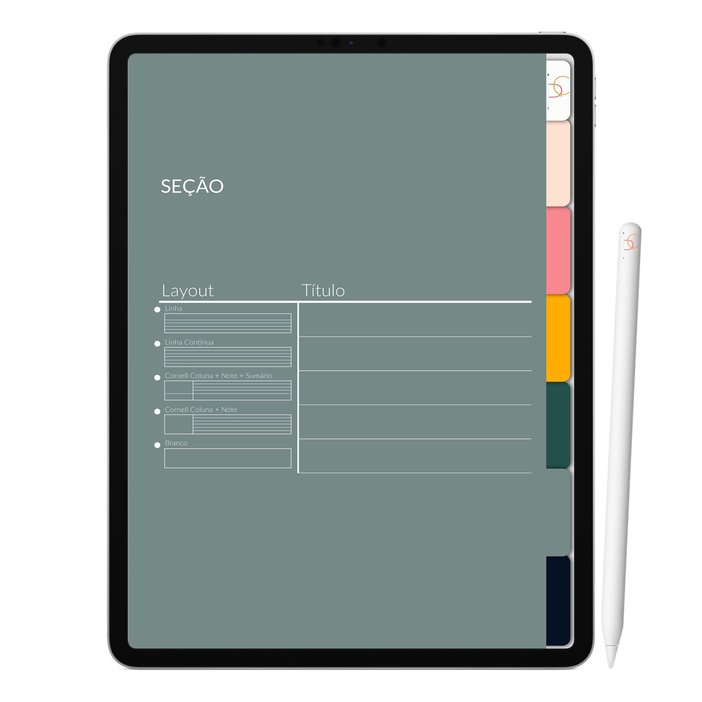 Caderno Digital Meia Noite ' 6 Matérias Divisórias • Study • iPad Tablet • GoodNotes Noteshelf • Download instantâneo