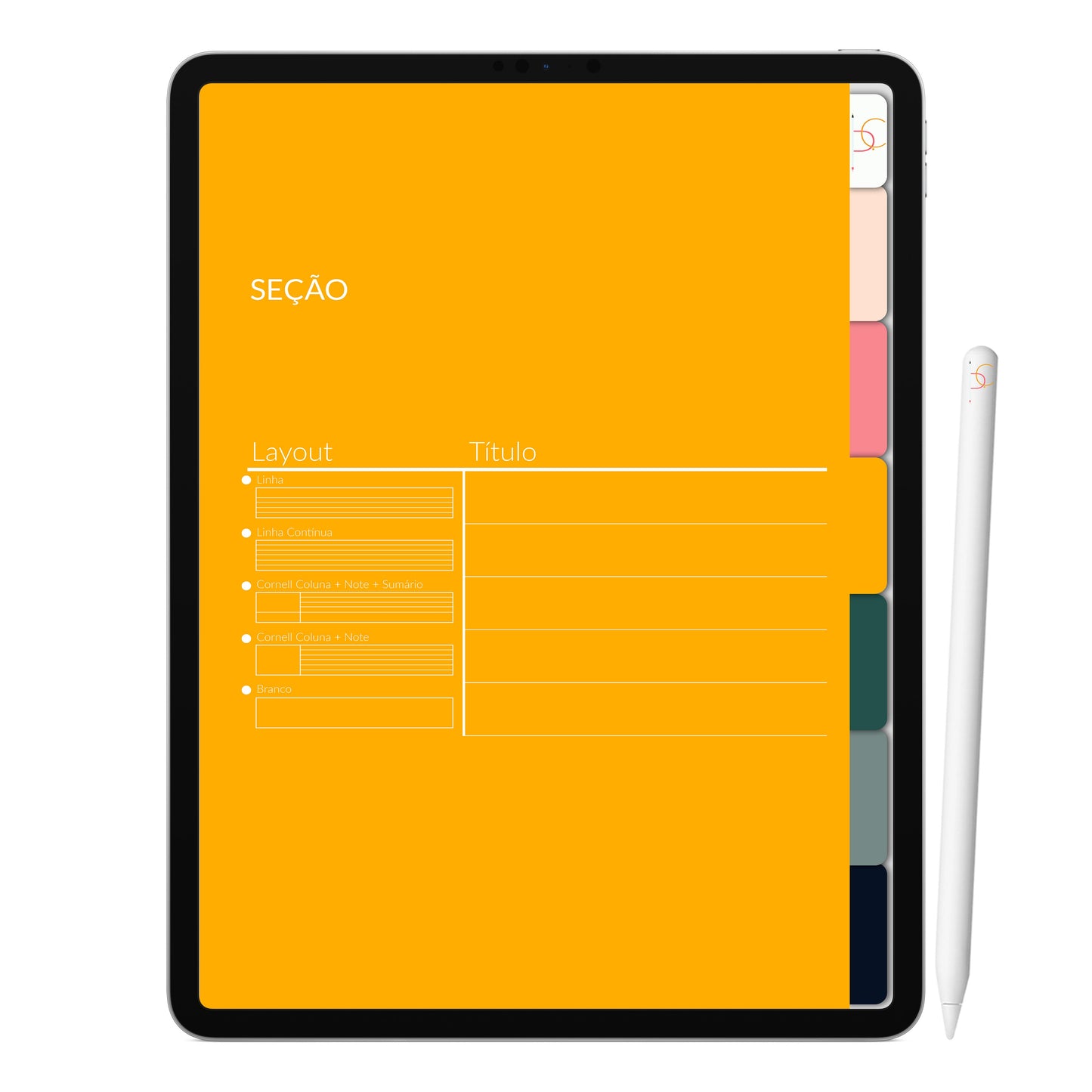 Caderno Digital Meia Noite ' 6 Matérias Divisórias • Study • iPad Tablet • GoodNotes Noteshelf • Download instantâneo