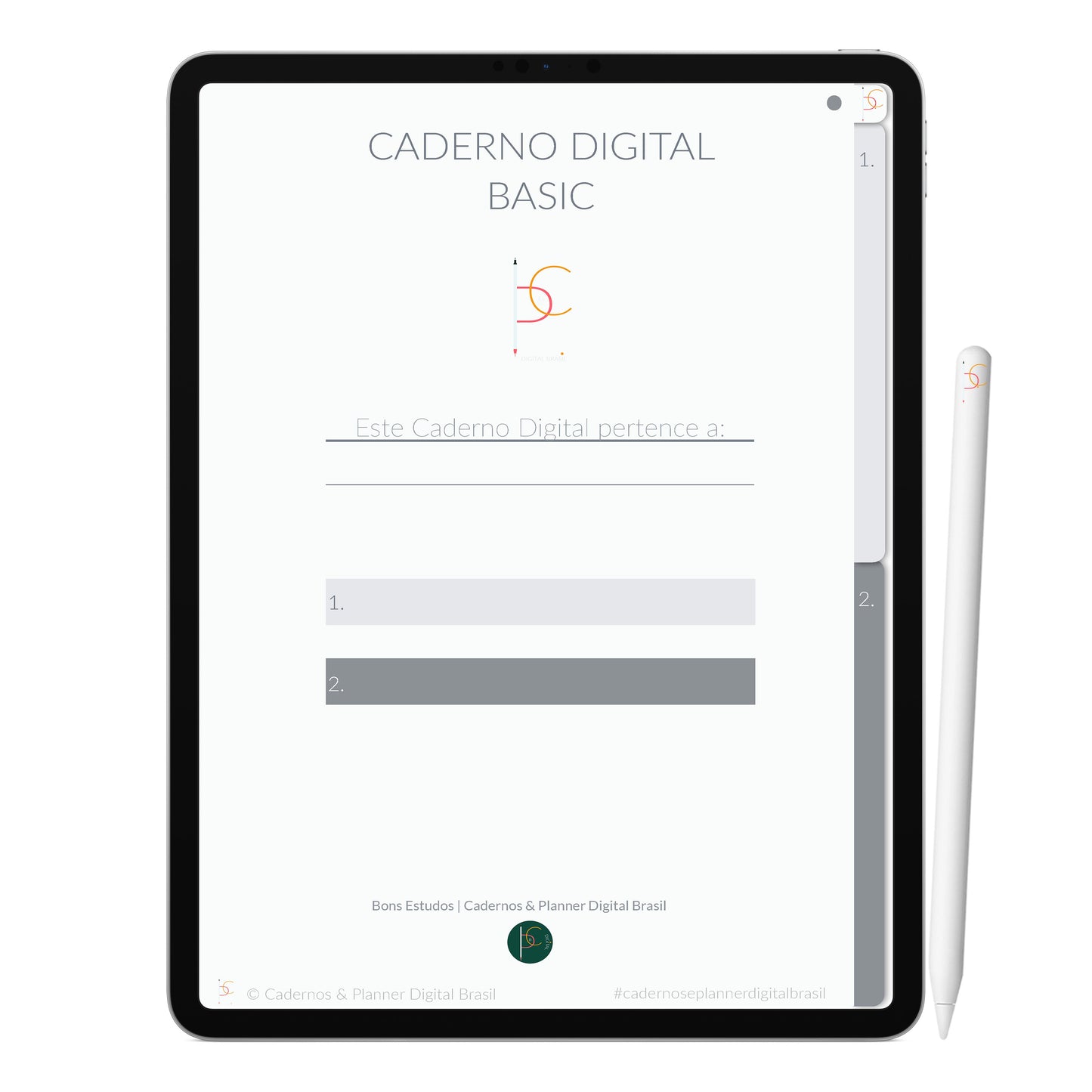 Caderno Digital Goals Metas ' 2 Matérias Divisórias • Study • iPad Tablet • GoodNotes Noteshelf  • Download instantâneo