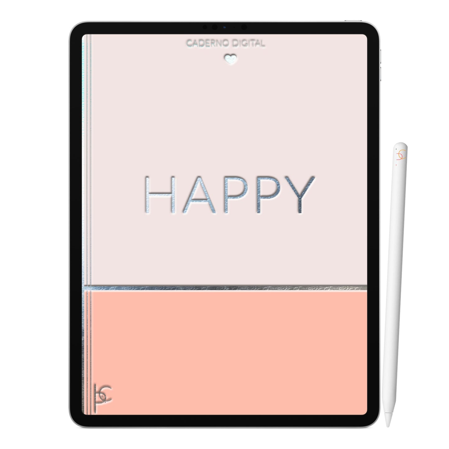 Caderno Digital Happy Feliz ' 2 Matérias Divisórias • Study • iPad Tablet • GoodNotes Noteshelf  • Download instantâneo