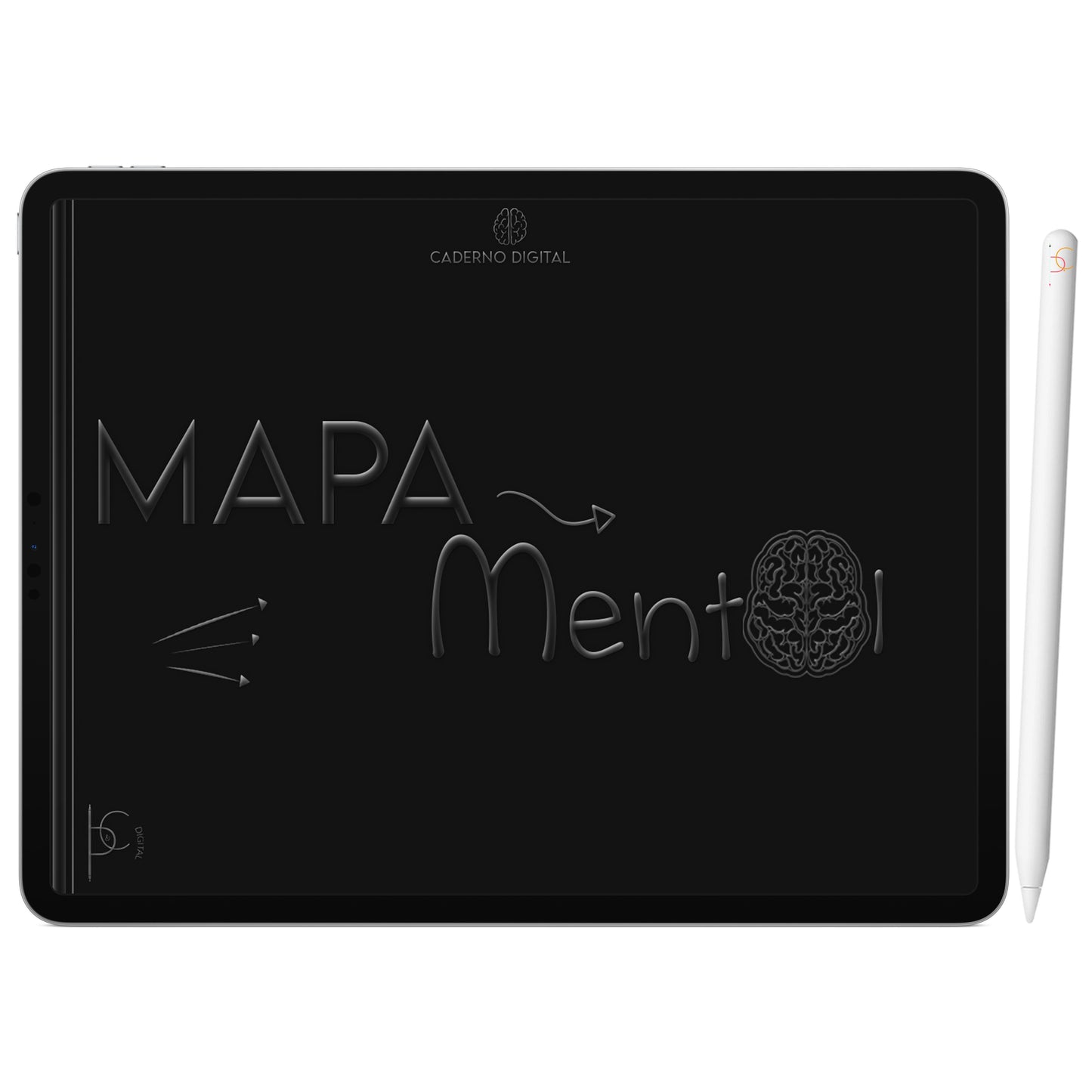 Mapa Mental Digital Black White ' 2 Matérias Divisórias • Study • iPad Tablet • GoodNotes Noteshelf • Download instantâneo