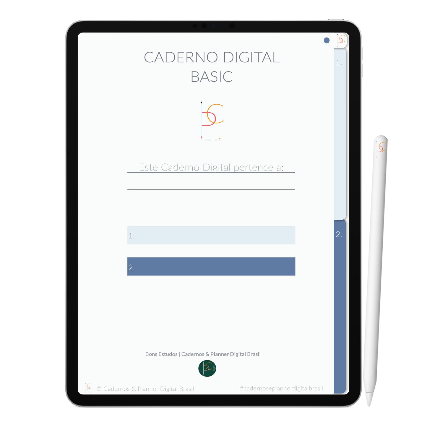 Caderno Digital Mindful Atento ' 2 Matérias Divisórias • Study • iPad Tablet • GoodNotes Noteshelf  • Download instantâneo