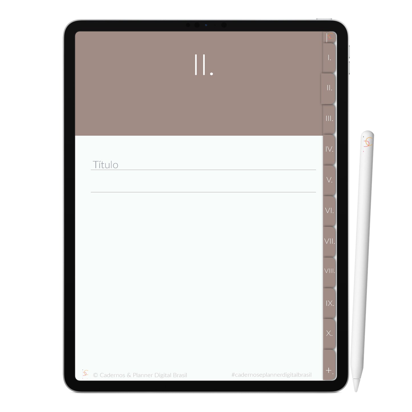 Caderno Digital Minimalista Coffee ' 10 Matérias Divisórias • Study • iPad Tablet • GoodNotes Noteshelf  • Download instantâneo