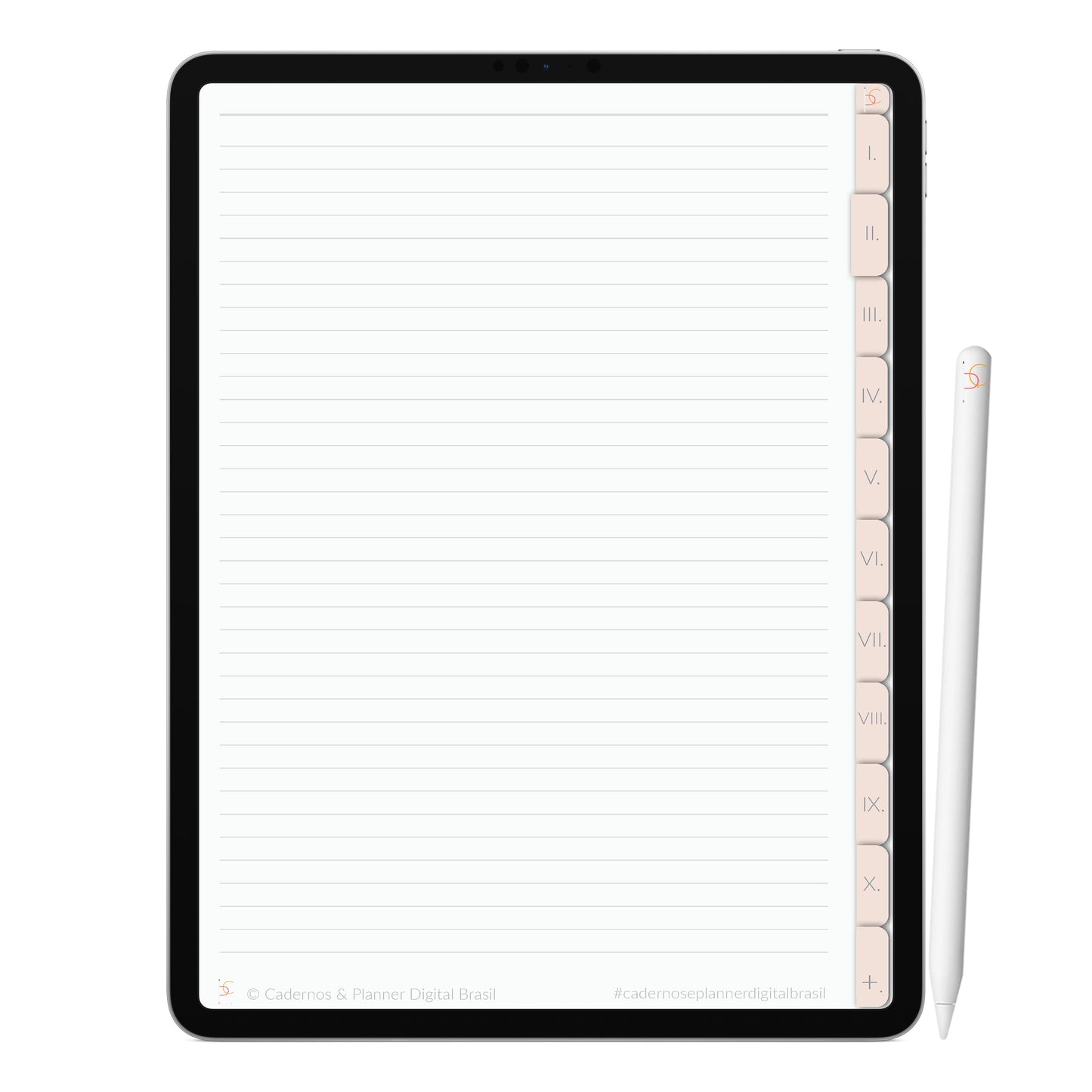 Caderno Digital Minimalista Pearl Pérola ' 10 Matérias Divisórias • Study • iPad Tablet • GoodNotes Noteshelf  • Download instantâneo