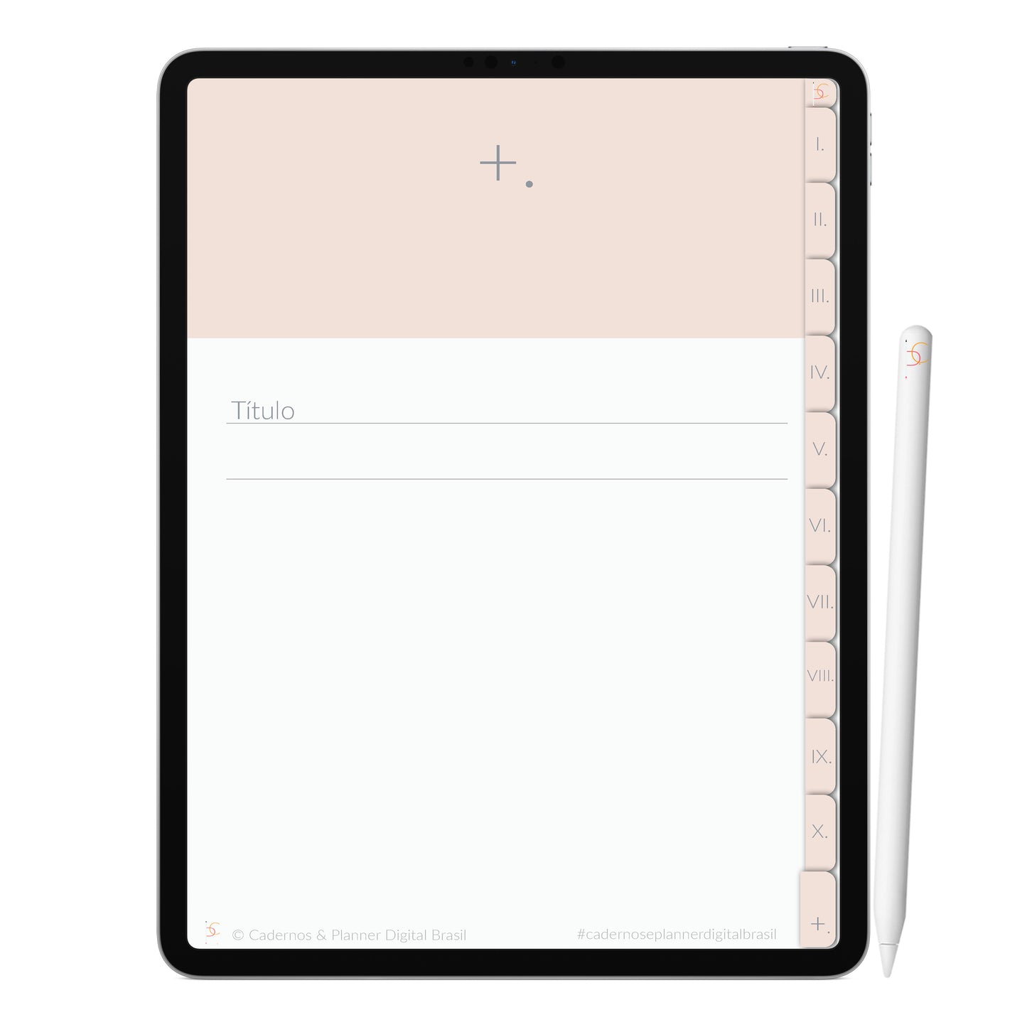 Caderno Digital Minimalista Pearl Pérola ' 10 Matérias Divisórias • Study • iPad Tablet • GoodNotes Noteshelf  • Download instantâneo