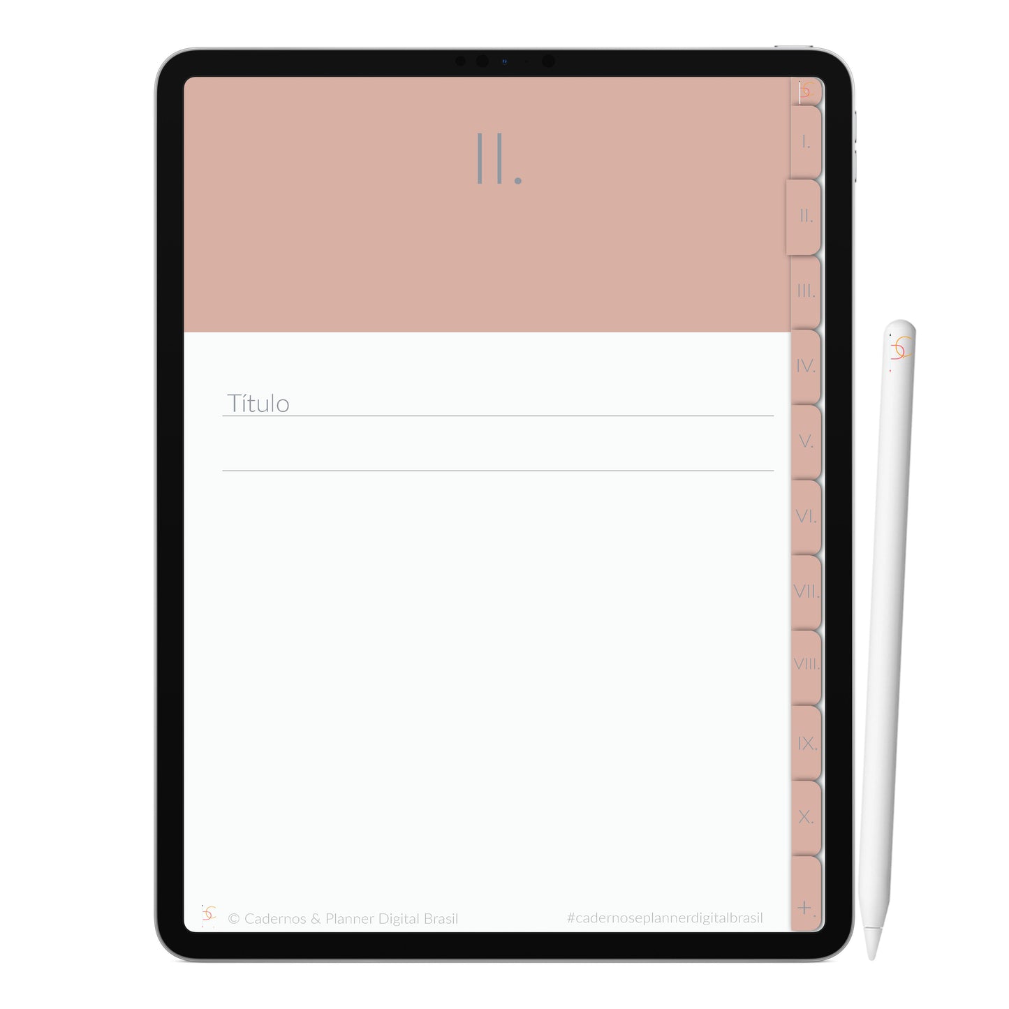 Caderno Digital Minimalista Rosa do Deserto ' 10 Matérias Divisórias • Study • iPad Tablet • GoodNotes Noteshelf  • Download instantâneo