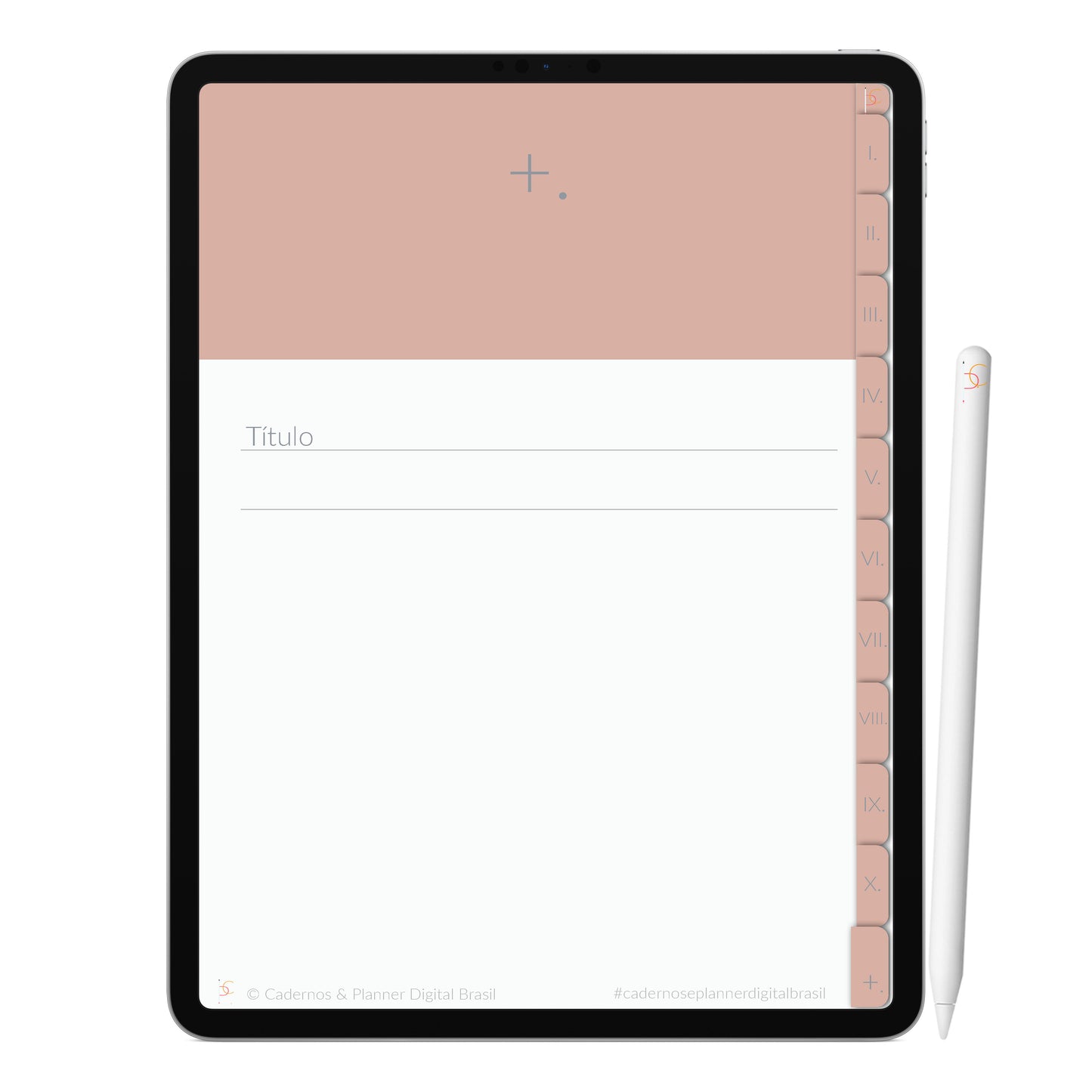 Caderno Digital Minimalista Rosa do Deserto ' 10 Matérias Divisórias • Study • iPad Tablet • GoodNotes Noteshelf  • Download instantâneo