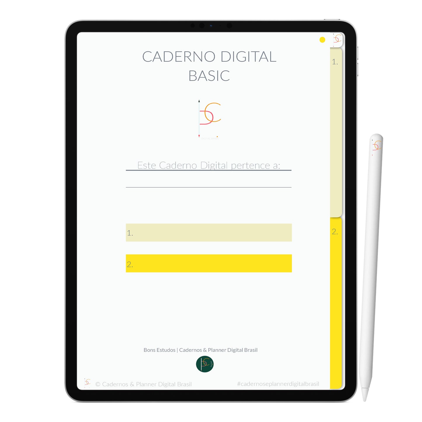 Caderno Digital Shine Brilhe  ' 2 Matérias Divisórias • Study • iPad Tablet • GoodNotes Noteshelf  • Download instantâneo