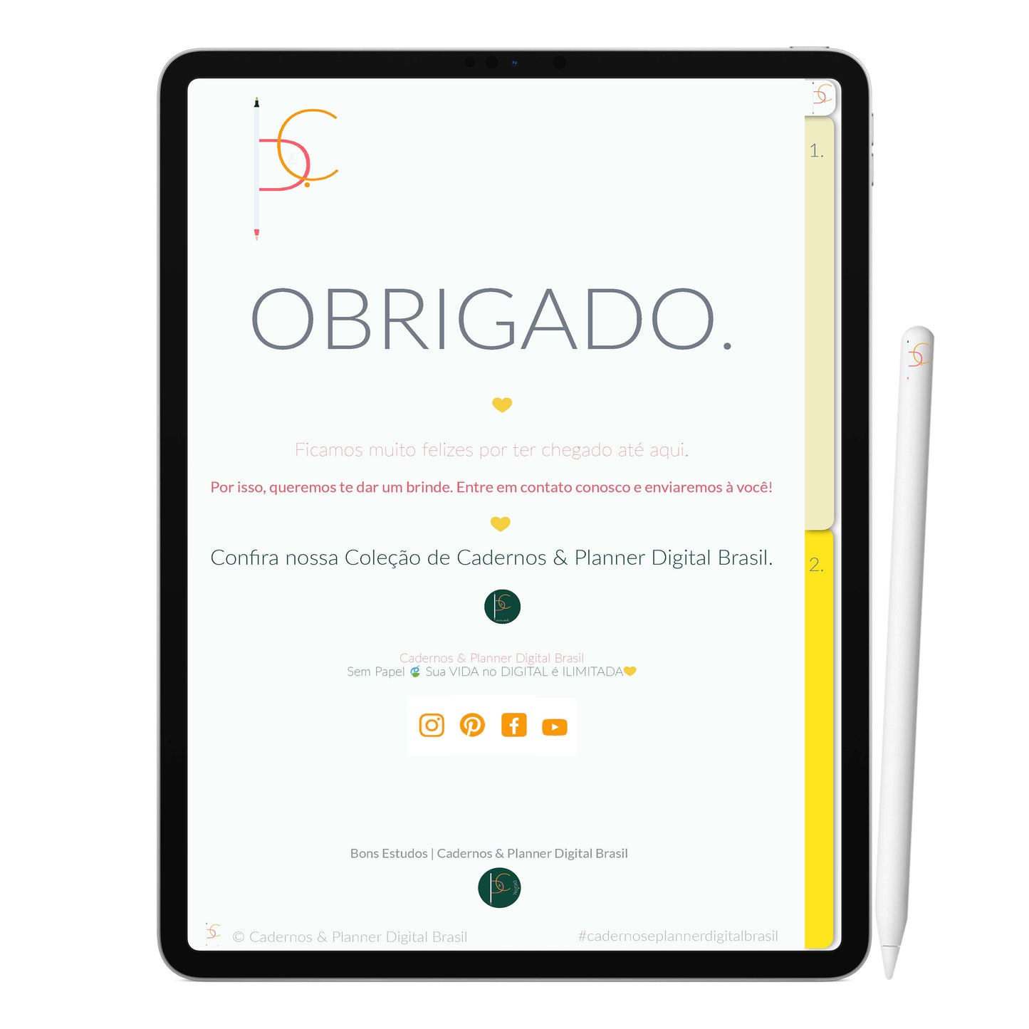 Caderno Digital Shine Brilhe ' 2 Matérias Divisórias • Study • iPad Tablet • GoodNotes Noteshelf • Download instantâneo