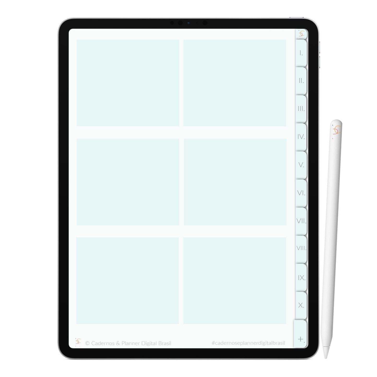 Caderno Digital Minimalista Snow Neve ' 10 Matérias Divisórias • Study • iPad Tablet • GoodNotes Noteshelf  • Download instantâneo