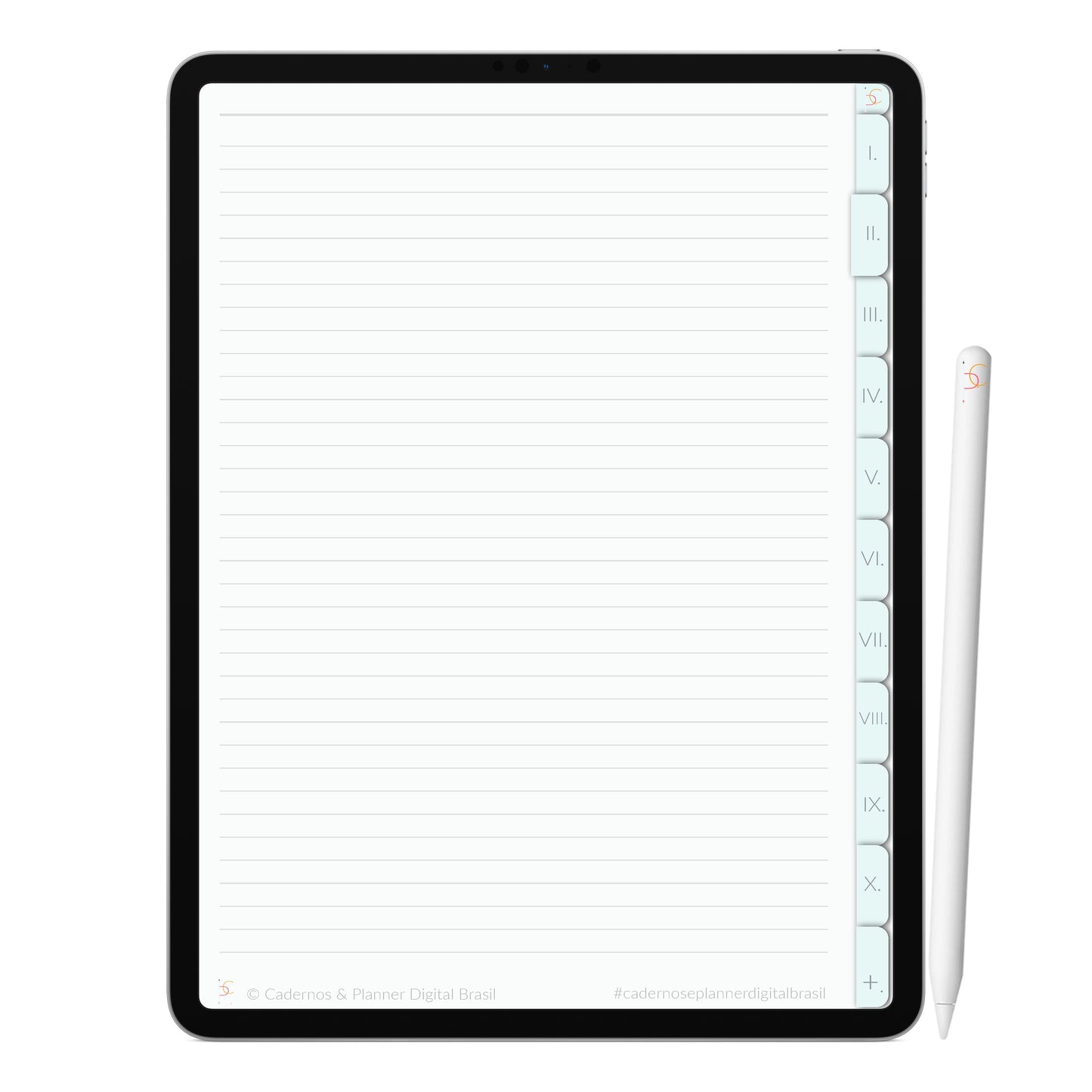 Caderno Digital Minimalista Snow Neve ' 10 Matérias Divisórias • Study • iPad Tablet • GoodNotes Noteshelf  • Download instantâneo