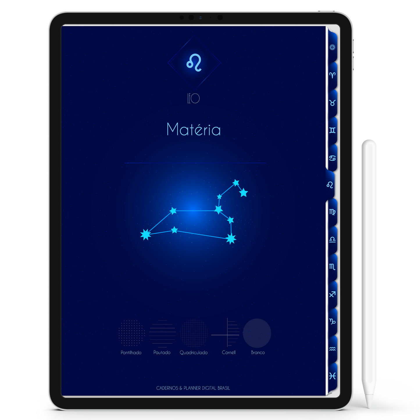 Caderno Digital Signos do Zodíaco 12 Matérias em Constelações Study iPad Tablet GoodNotes Noteshelf Sustentável Cadernos & Planner Digital Brasil