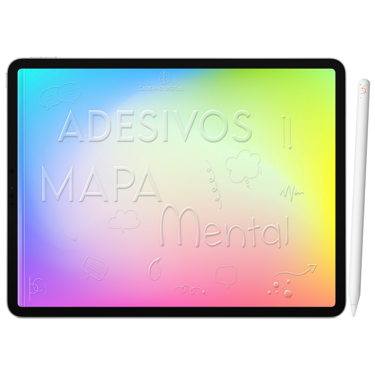 Adesivos Stickers Digital Mapa Mental Arco-Íris • Planner Digital • Caderno Digital • iPad Tablet • GoodNotes Noteshelf