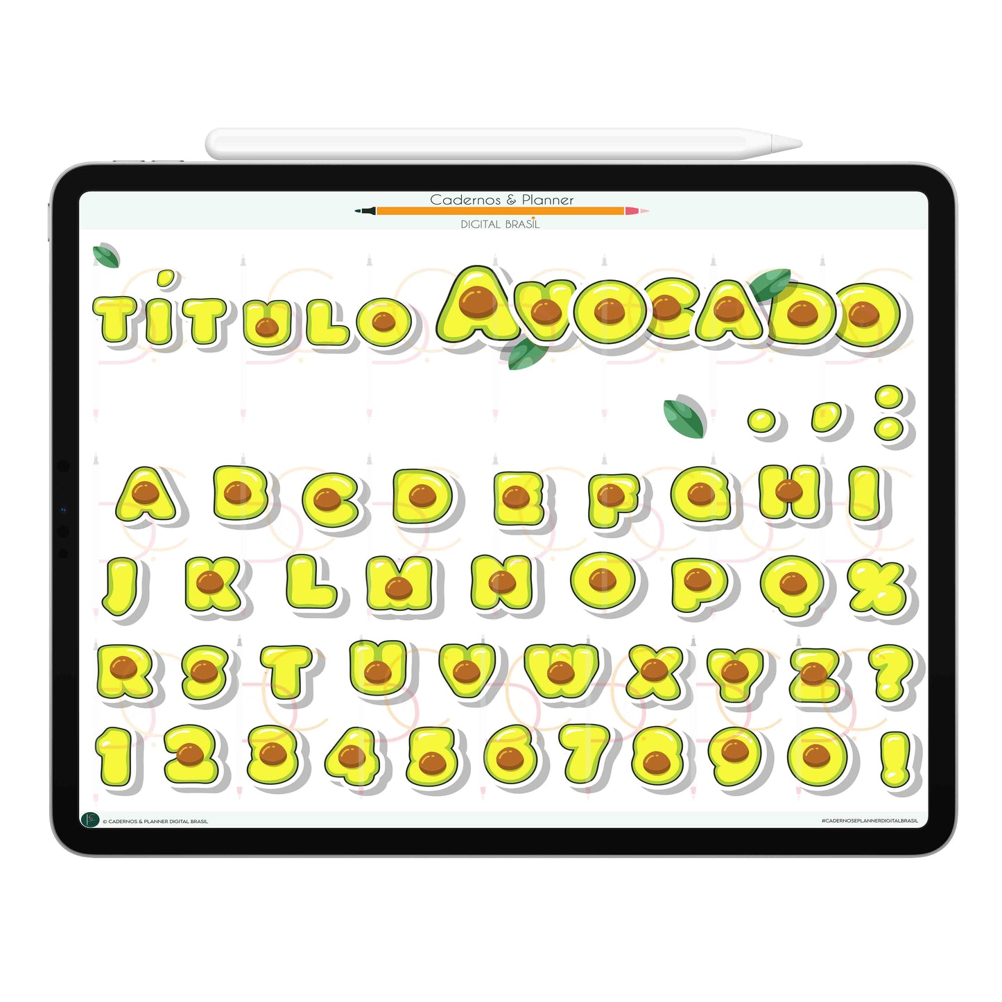 Stickers Títulos Bonitos Adesivos Digital Tipografia • Caderno Digital, Planner Digital, Mapa Mental Digital, Produto Sustentável, Um Produto Digital = Uma árvore plantada