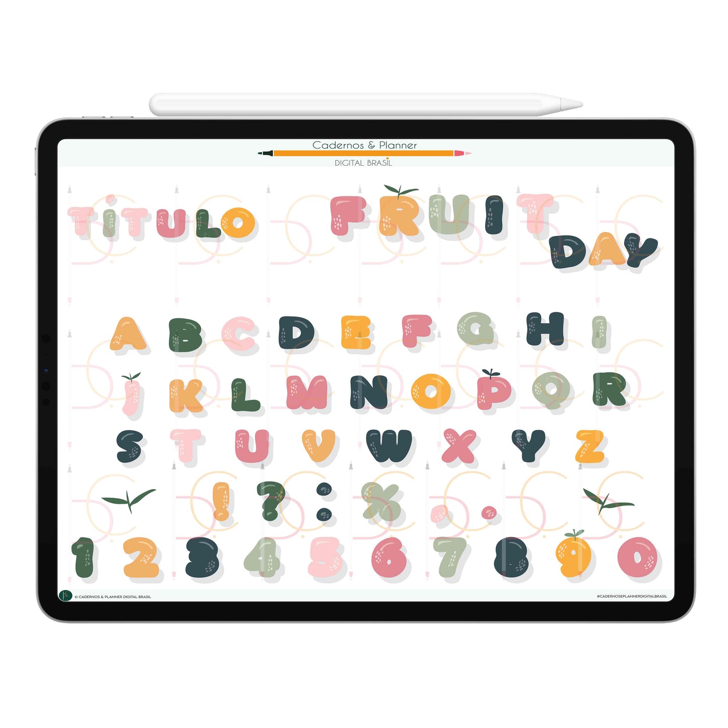 Stickers Títulos Bonitos Digital Tipografia • Caderno Digital, Planner Digital, Mapa Mental Digital, Produto Sustentável, Um Produto Digital = Uma árvore plantada