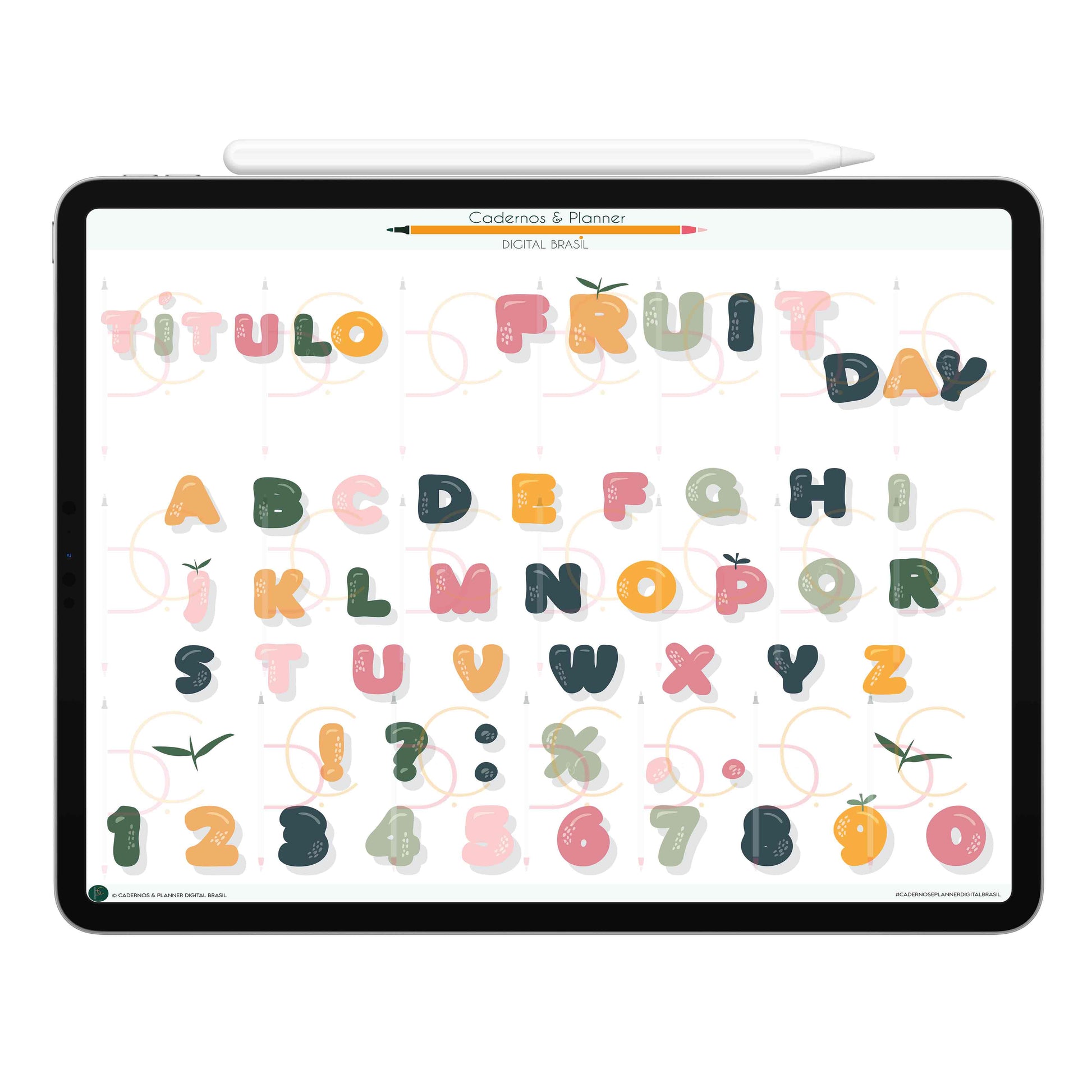 Stickers Títulos Bonitos Digital Tipografia • Caderno Digital, Planner Digital, Mapa Mental Digital, Produto Sustentável, Um Produto Digital = Uma árvore plantada
