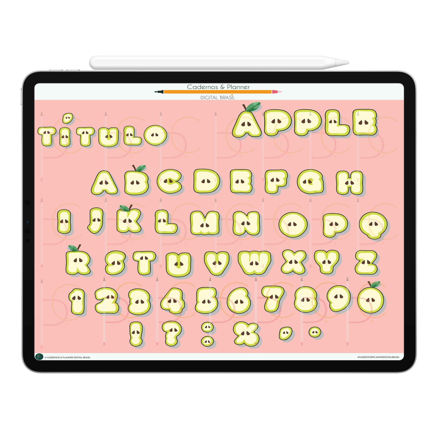 Stickers Títulos Bonitos Digital Tipografia • Caderno Digital, Planner Digital, Mapa Mental Digital, Produto Sustentável, Um Produto Digital = Uma árvore plantada