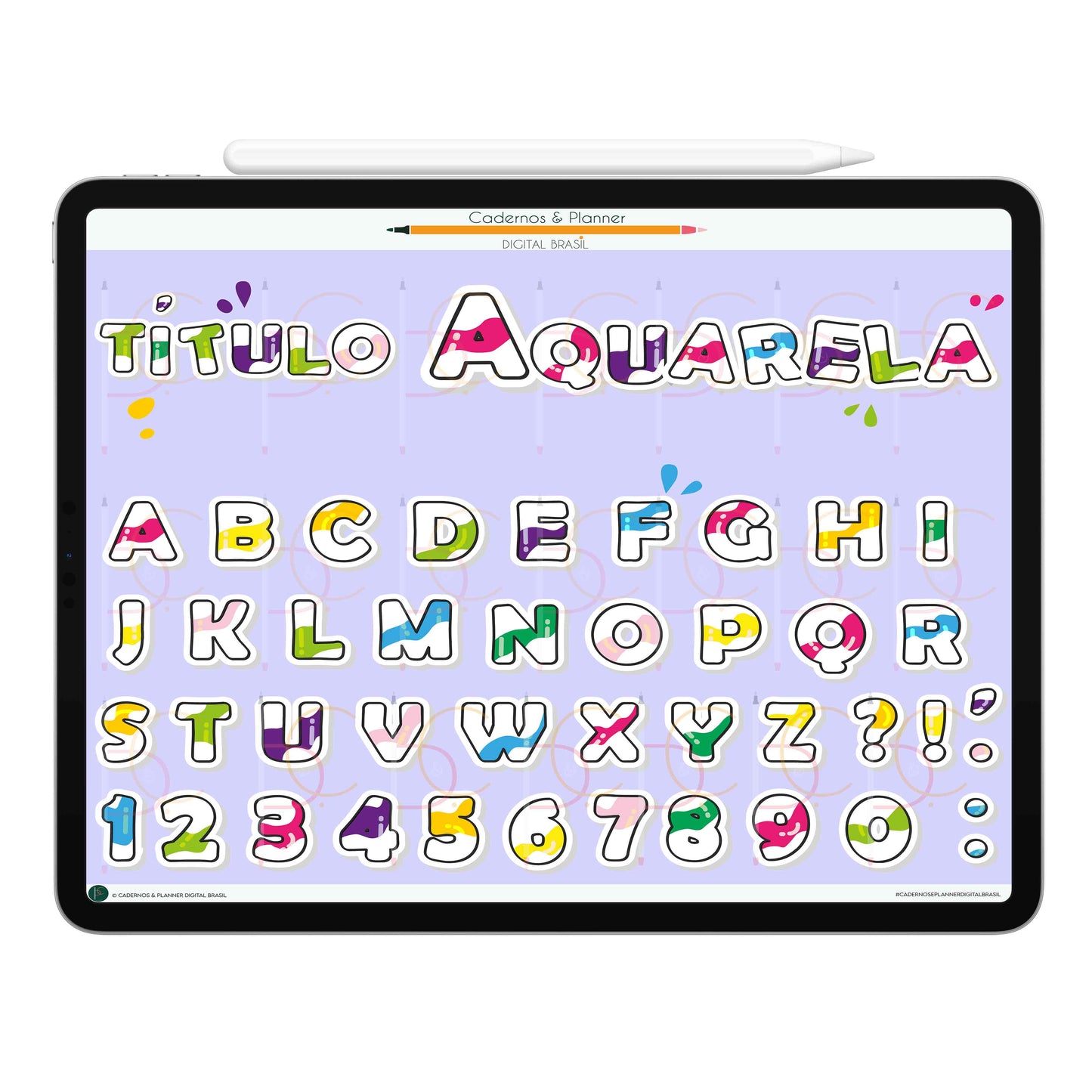 Stickers Títulos Bonitos Digital Tipografia • Caderno Digital, Planner Digital, Mapa Mental Digital, Produto Sustentável, Um Produto Digital = Uma árvore plantada