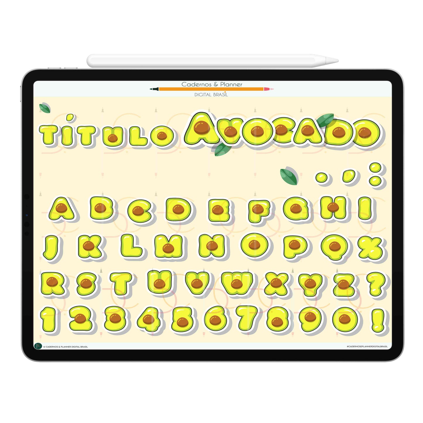 Stickers Títulos Bonitos Adesivos Digital Tipografia • Caderno Digital, Planner Digital, Mapa Mental Digital, Produto Sustentável, Um Produto Digital = Uma árvore plantada