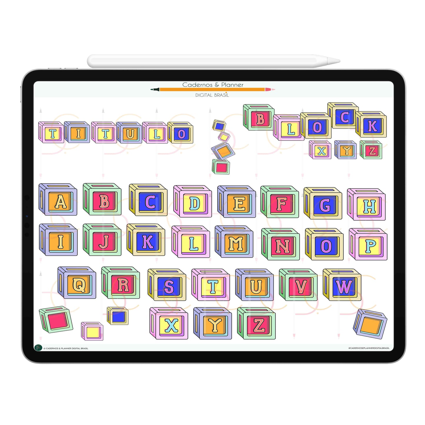 Stickers Títulos Bonitos Adesivos Digital Tipografia • Caderno Digital, Planner Digital, Mapa Mental Digital, Produto Sustentável, Um Produto Digital = Uma árvore plantada