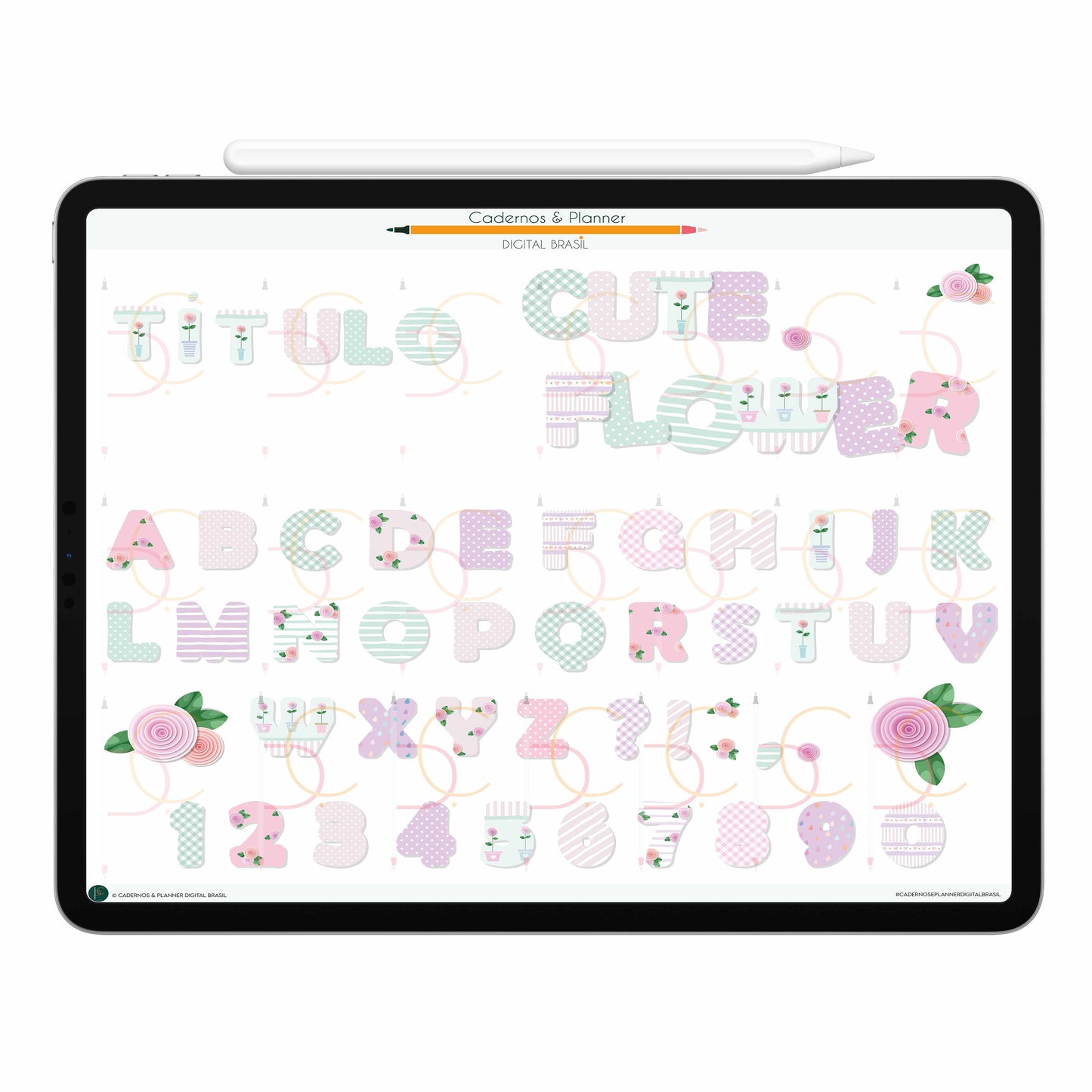 Stickers Títulos Bonitos Adesivos Digital Tipografia • Caderno Digital, Planner Digital, Mapa Mental Digital, Produto Sustentável, Um Produto Digital = Uma árvore plantada