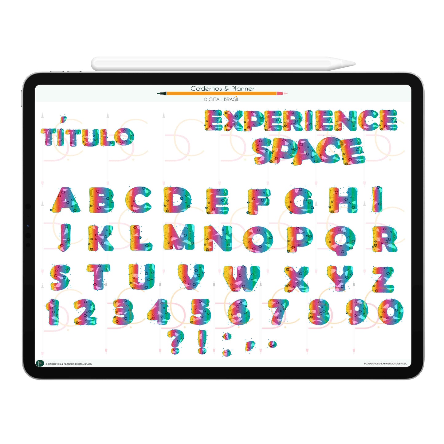 Stickers Títulos Bonitos Digital Tipografia • Caderno Digital, Planner Digital, Mapa Mental Digital, Produto Sustentável, Um Produto Digital = Uma árvore plantada