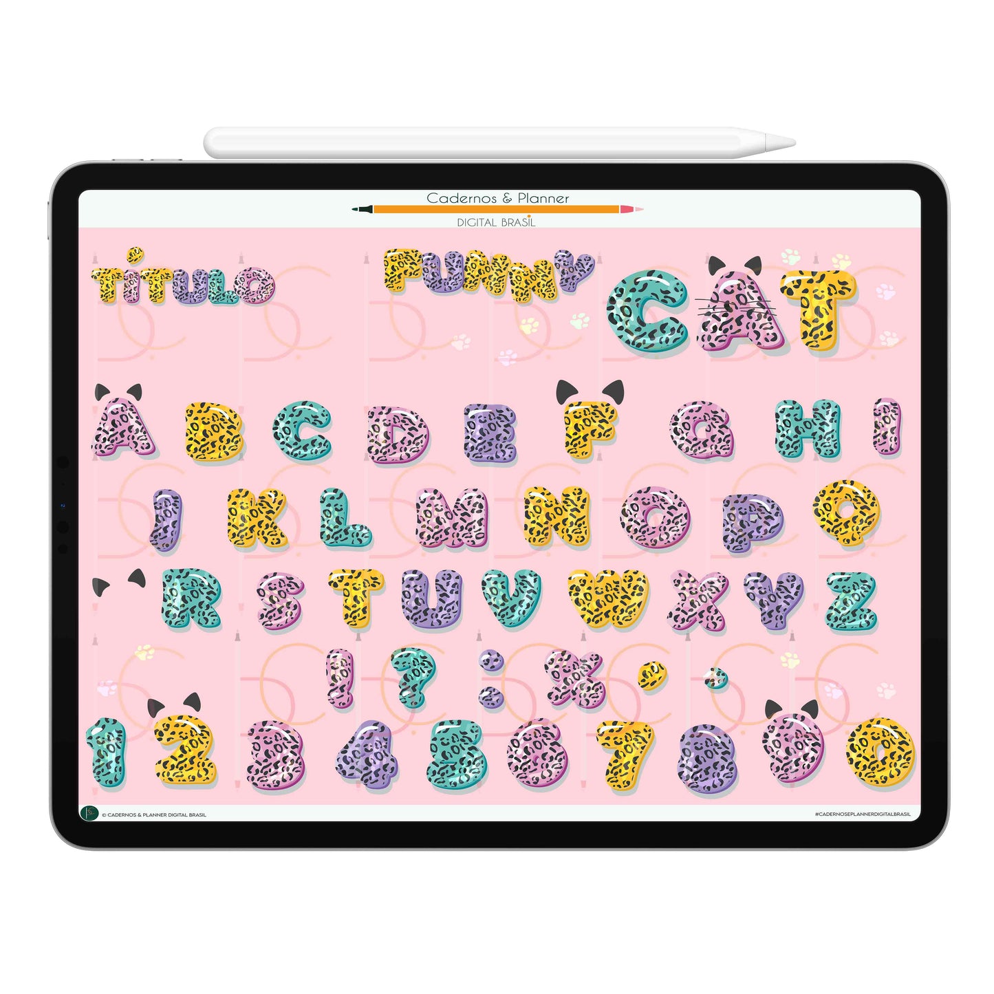 Stickers Títulos Bonitos Digital Tipografia • Caderno Digital, Planner Digital, Mapa Mental Digital, Produto Sustentável, Um Produto Digital = Uma árvore plantada