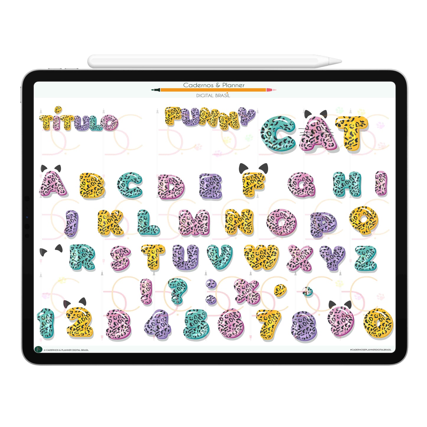 Stickers Títulos Bonitos Digital Tipografia • Caderno Digital, Planner Digital, Mapa Mental Digital, Produto Sustentável, Um Produto Digital = Uma árvore plantada
