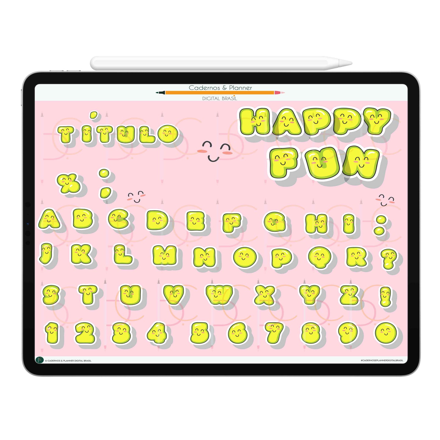 Stickers Títulos Bonitos Adesivos Digital Tipografia • Caderno Digital, Planner Digital, Mapa Mental Digital, Produto Sustentável, Um Produto Digital = Uma árvore plantada