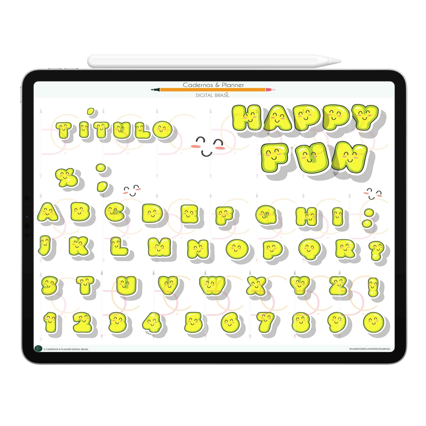 Stickers Títulos Bonitos Adesivos Digital Tipografia • Caderno Digital, Planner Digital, Mapa Mental Digital, Produto Sustentável, Um Produto Digital = Uma árvore plantada