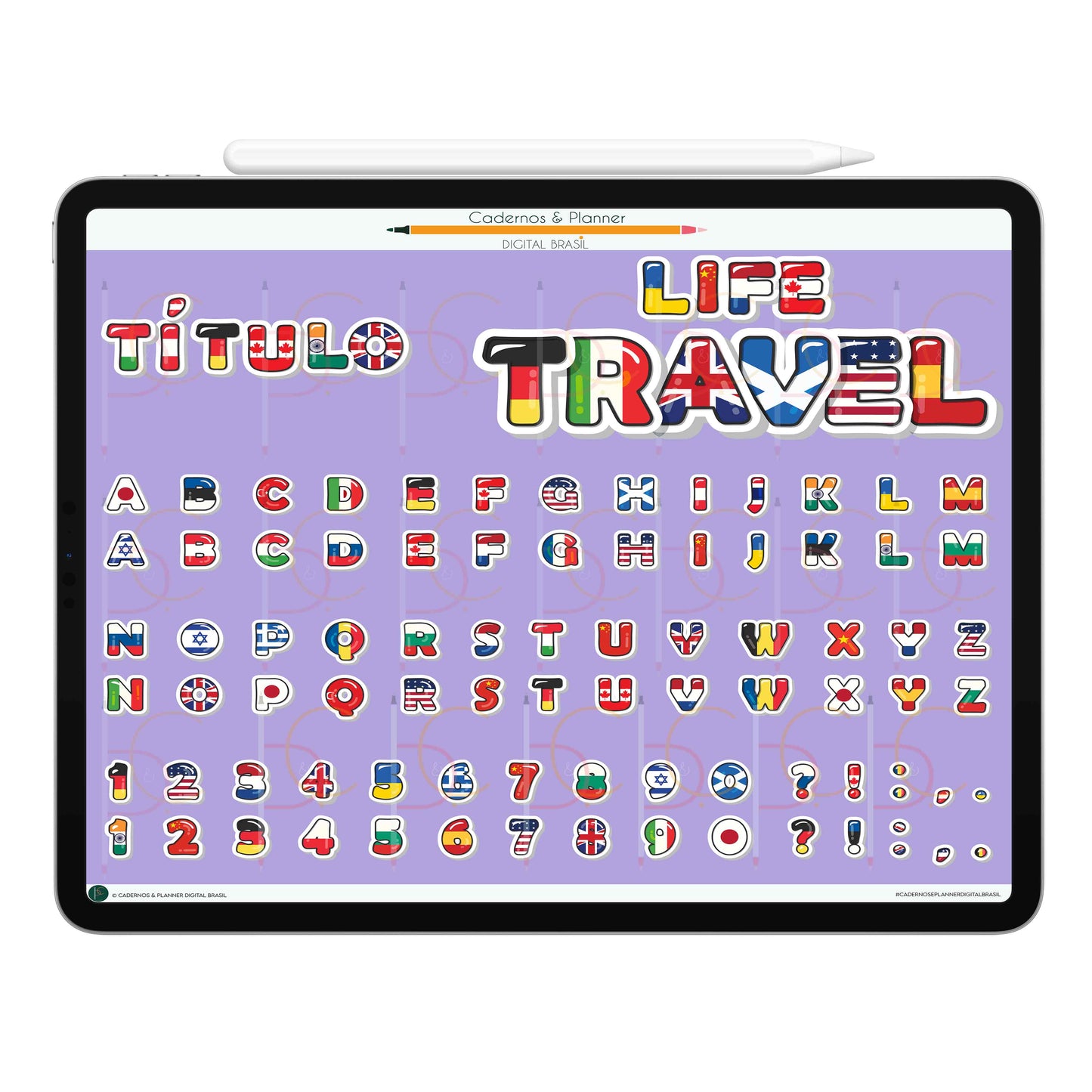 Stickers Títulos Bonitos Adesivos Digital Tipografia • Caderno Digital, Planner Digital, Mapa Mental Digital, Produto Sustentável, Um Produto Digital = Uma árvore plantada