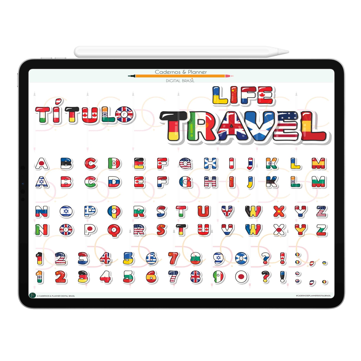 Stickers Títulos Bonitos Adesivos Digital Tipografia • Caderno Digital, Planner Digital, Mapa Mental Digital, Produto Sustentável, Um Produto Digital = Uma árvore plantada