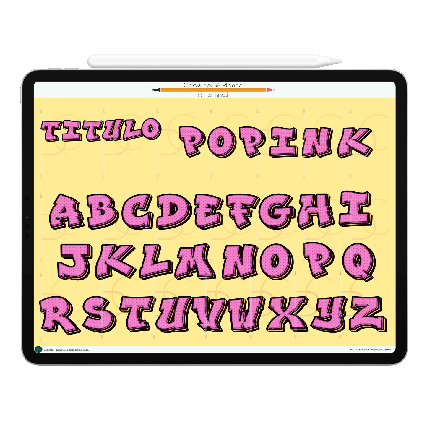 Stickers Títulos Bonitos Digital Tipografia • Caderno Digital, Planner Digital, Mapa Mental Digital, Produto Sustentável, Um Produto Digital = Uma árvore plantada