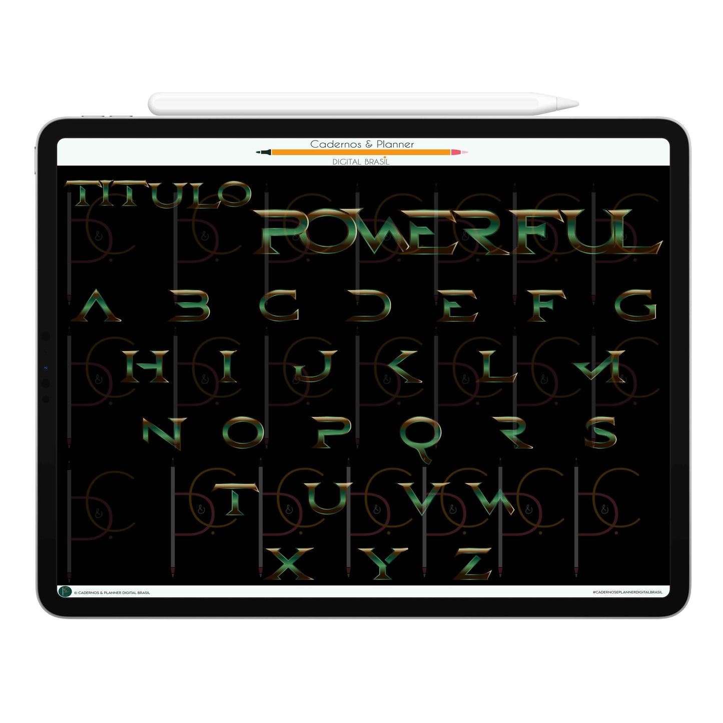 Stickers Títulos Bonitos Digital Tipografia • Caderno Digital, Planner Digital, Mapa Mental Digital, Produto Sustentável, Um Produto Digital = Uma árvore plantada