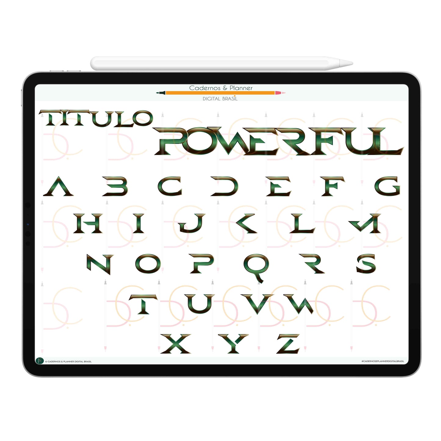 Stickers Títulos Bonitos Digital Tipografia • Caderno Digital, Planner Digital, Mapa Mental Digital, Produto Sustentável, Um Produto Digital = Uma árvore plantada