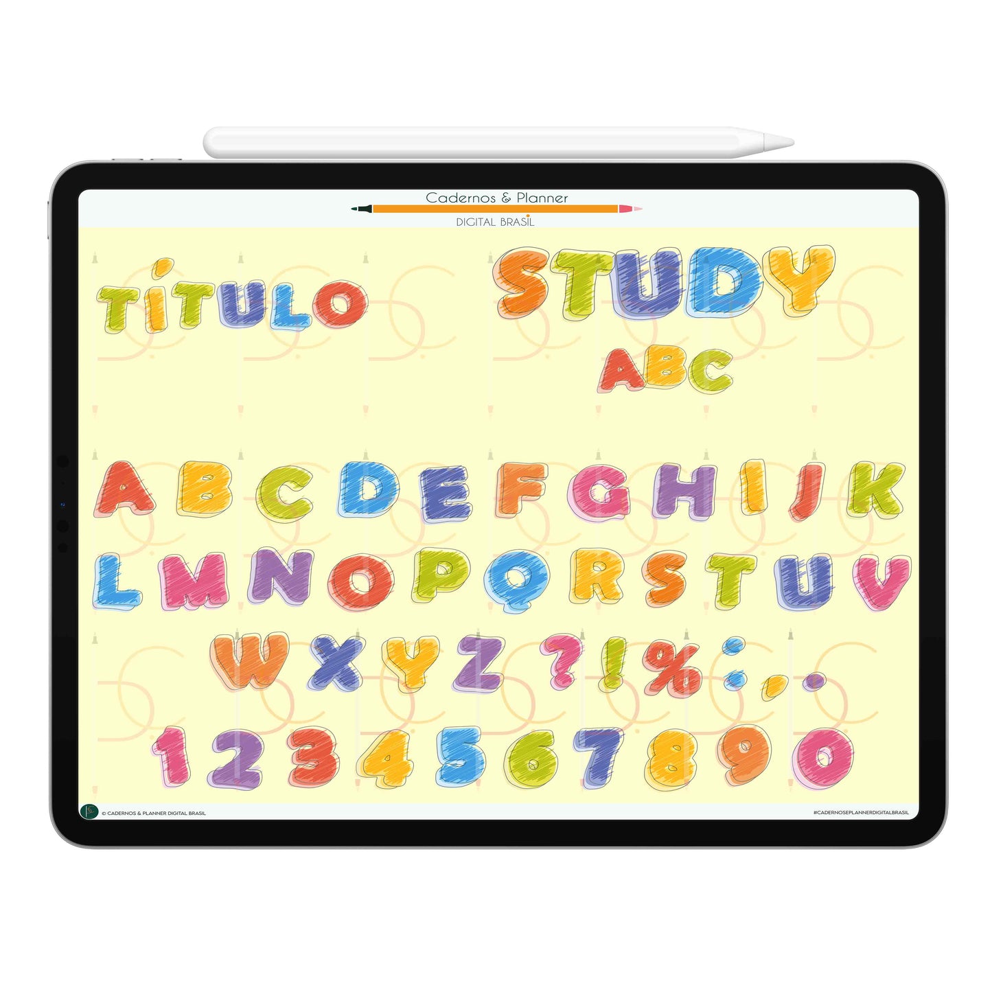 Stickers Títulos Bonitos Digital Tipografia • Caderno Digital, Planner Digital, Mapa Mental Digital, Produto Sustentável, Um Produto Digital = Uma árvore plantada